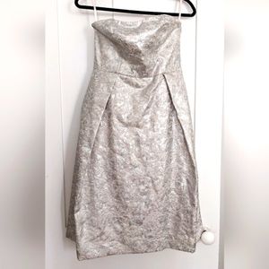 LORD & TAYLOR strapless dress size 4 fit and flare silver with tags never worn